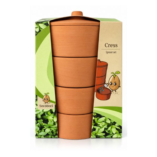 SeeddeeS® Kiemgroente Tuinkers- Terracotta pot